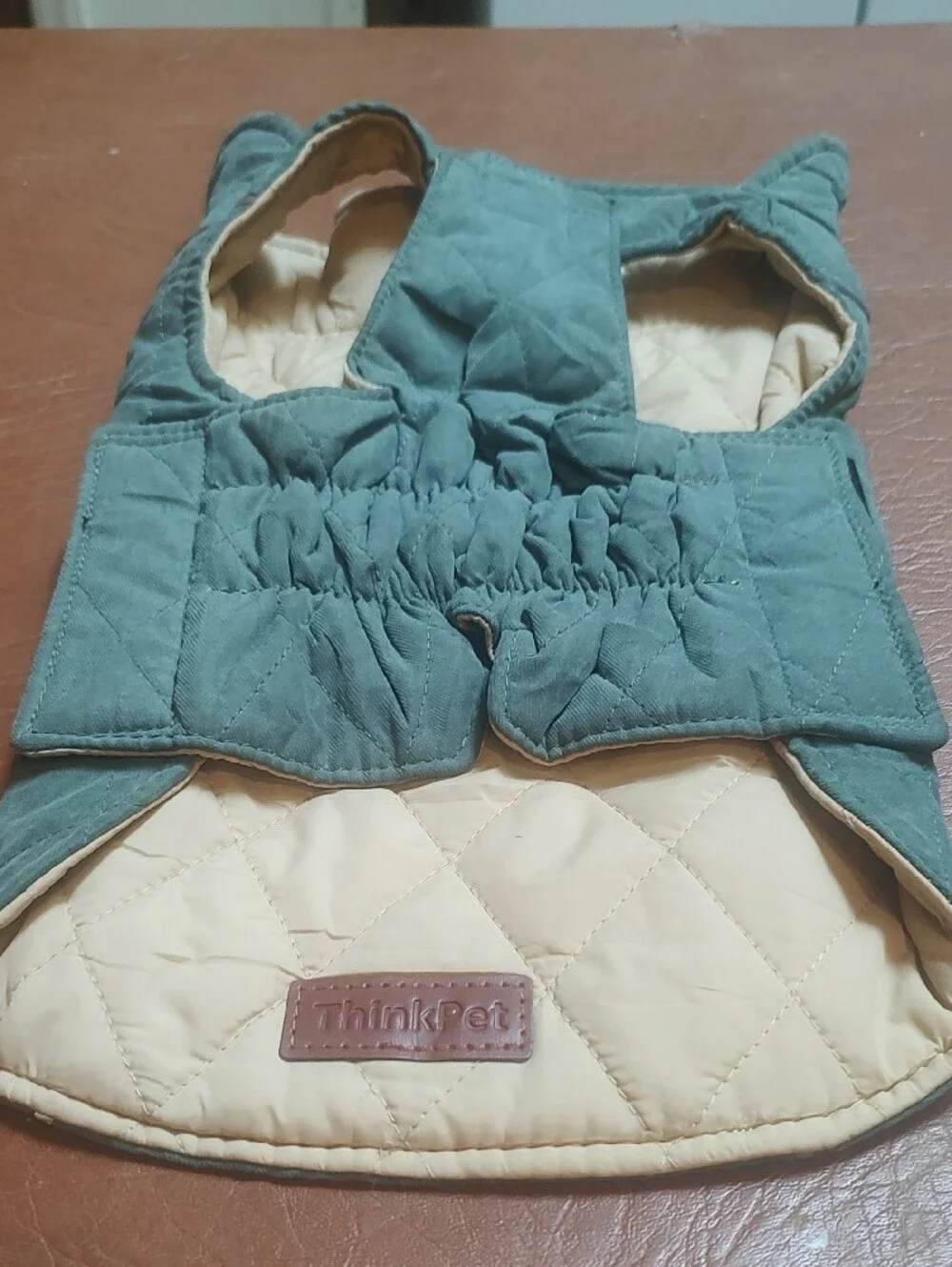 ThinkPet Forest Green Quilted Vest  NWT Reversible